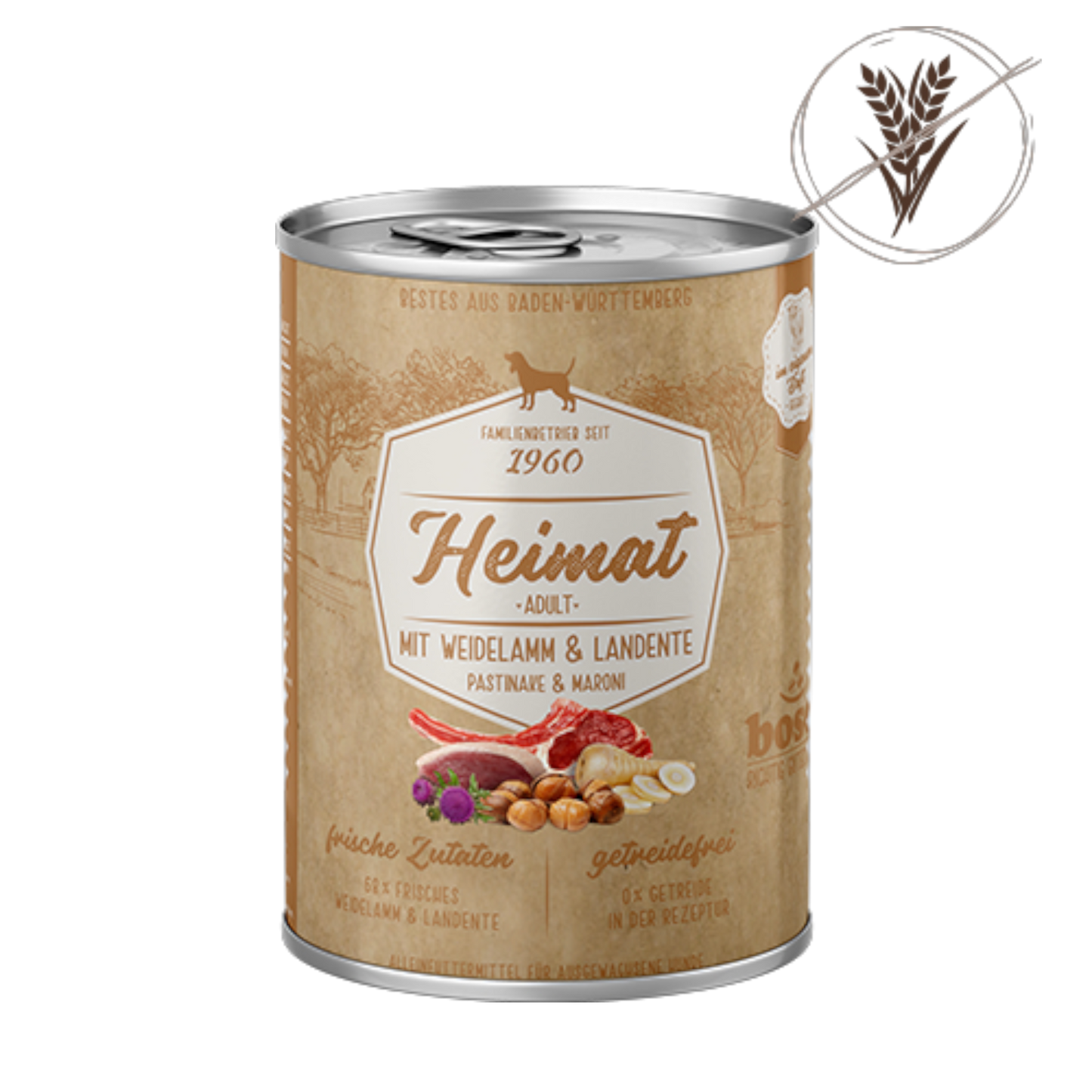 bosch Heimat Adult – Getreidefreies Nassmenü mit Weidelamm & Landente