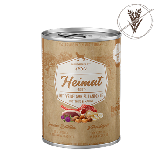 bosch Heimat Adult – Getreidefreies Nassmenü mit Weidelamm & Landente