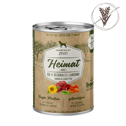 bosch Heimat Adult – Getreidefreies Single-Protein-Nassmenü mit 68 % regionalem Landrind