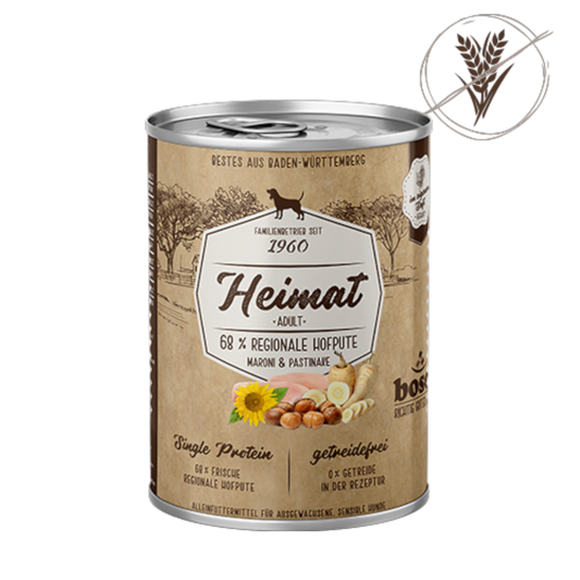 bosch Heimat Adult – Getreidefreies Single-Protein-Nassmenü mit 68 % regionaler Hofpute