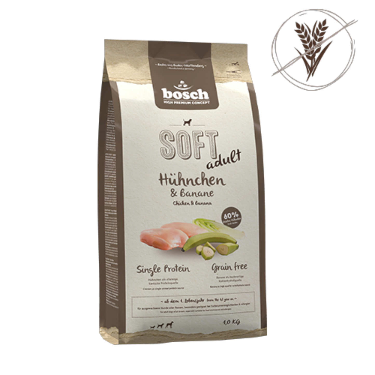 bosch SOFT Adult Hühnchen & Banane  Single Animal Protein · softe Krokette · getreidefrei