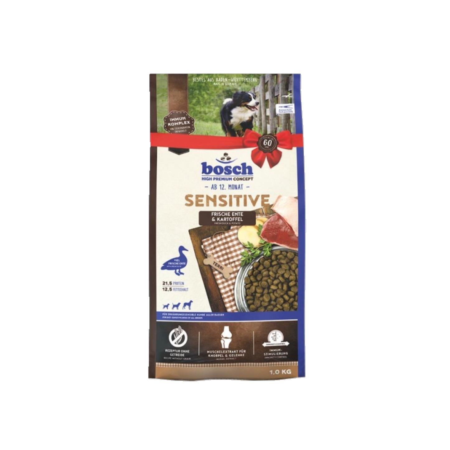 bosch Sensitive Ente & Kartoffel – Trockennahrung für ausgewachsene, ernährungssensible Hunde