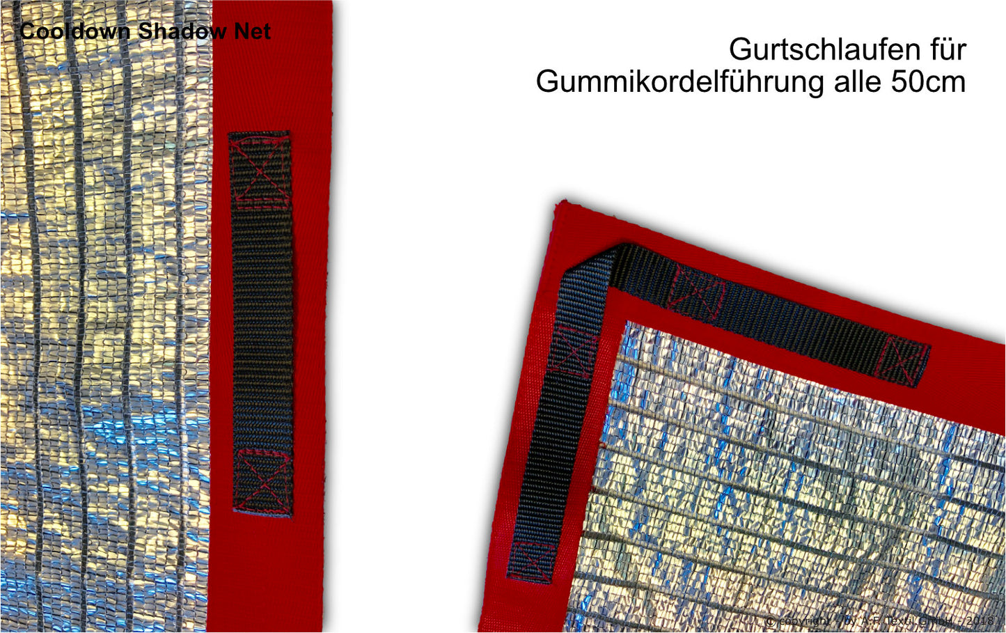 Cooldown Shadow Net – Flexibler Hitzeschutz mit Alu-Beschichtung