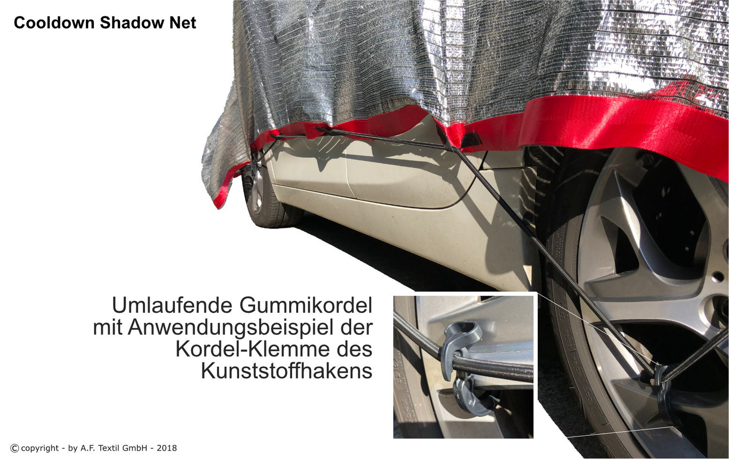 Cooldown Shadow Net – Flexibler Hitzeschutz mit Alu-Beschichtung