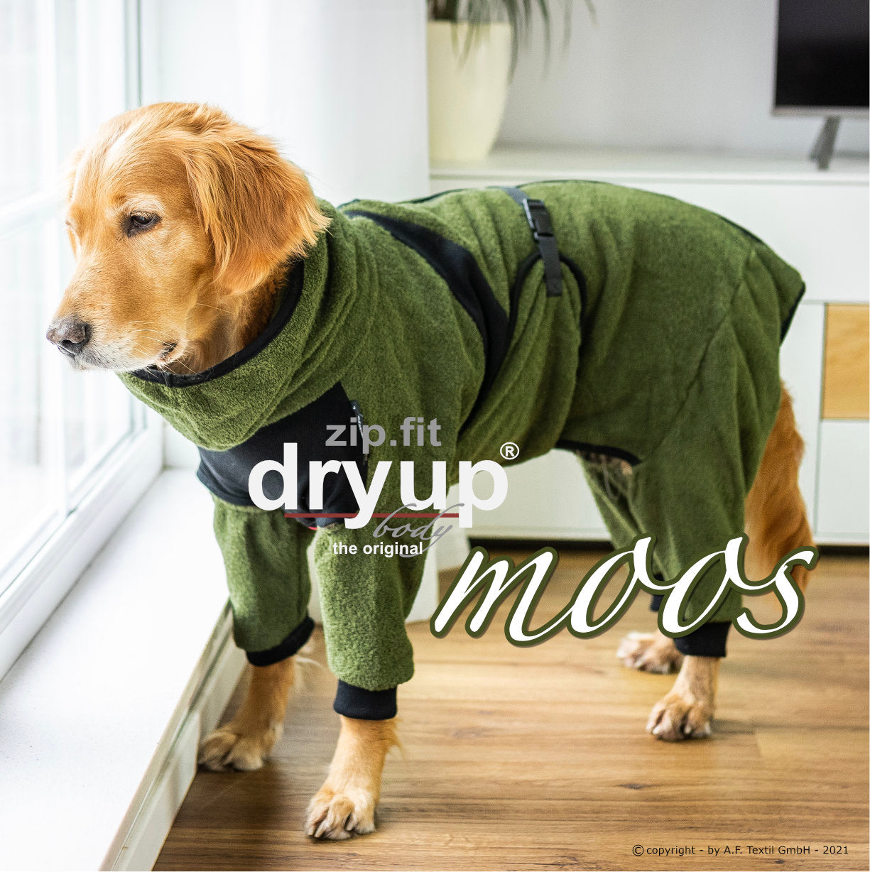 ZIP.FIT DRYUP Body Standard – Der Hundebademantel mit langen Beinen und Reißverschluss-System