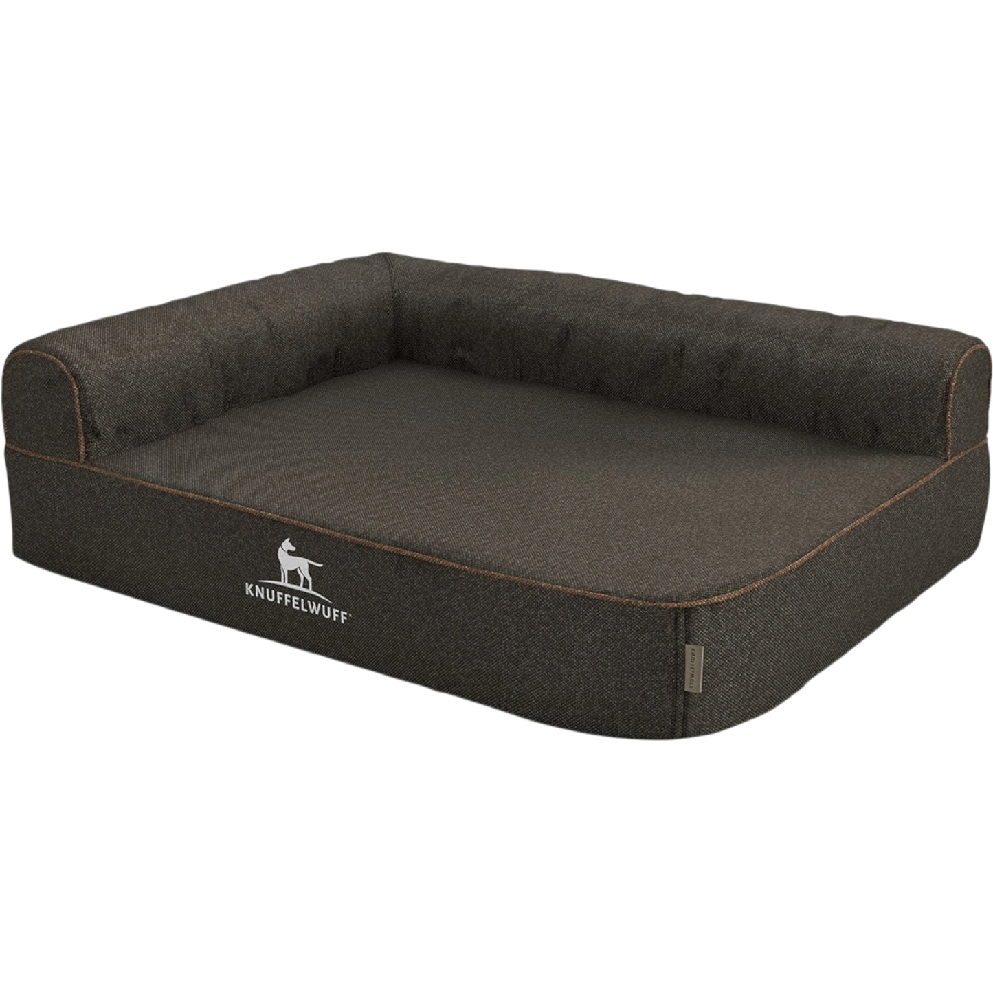 Knuffelwuff Orthopädisches Eck-Hundebett Marlie aus Velours mit Handwebcharakter links