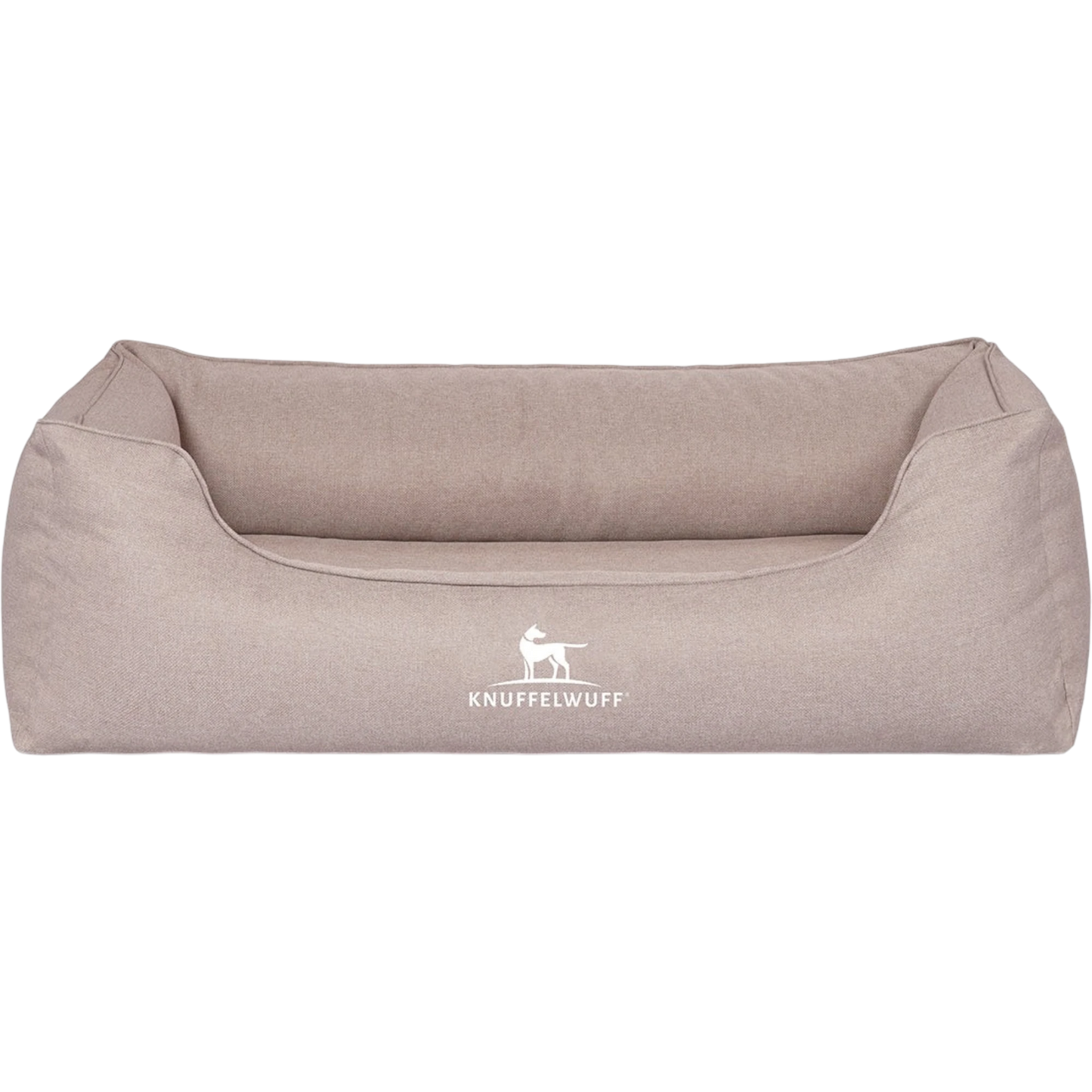 Knuffelwuff Orthopädisches Hundebett Luisa aus Velours mit feinem Handwebcharakter – Sunshine Edition