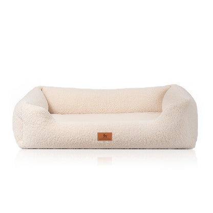 Knuffelwuff orthopädisches Hundebett Wollekopp – Kuscheliger Teddy-Stoff & gesunder Schlafkomfort